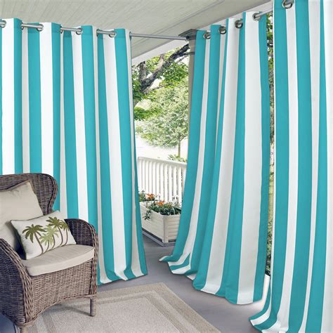 turquoise white curtains